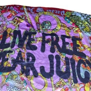 VINTAGE JUICY COUTURE X PARADE SQUARE SCARF LIVE FREE WEAR JUICY